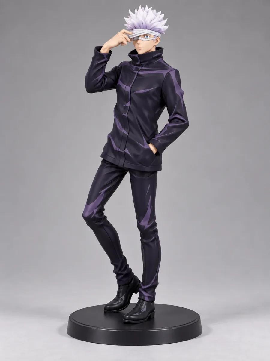 Anime sorcerer Figurine with white hair and a blindfold