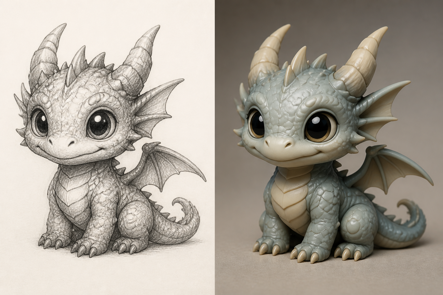 Imagined creature transformed into a Souven character