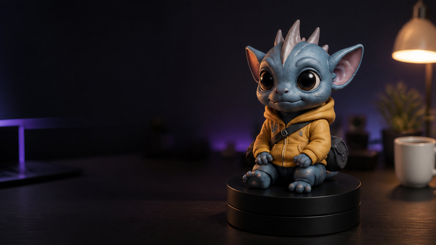 Blue dragon Souven character on a desk